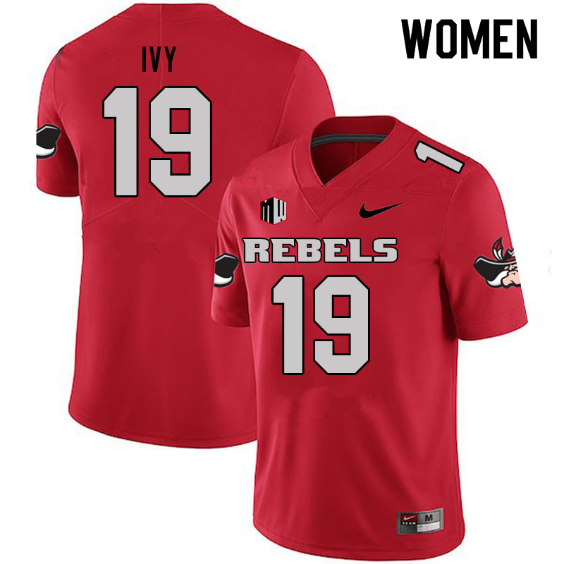 Women #19 Kevon Ivy UNLV Rebels College Football Jerseys Sale-Scarlet